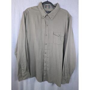 Porter Ash Shirt Mens XLarge Olive Green Button Down Cotton Cashmere Flannel